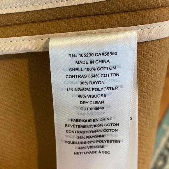 NWOT Equipment Arostide Tan Coat - Picture 9 of 12